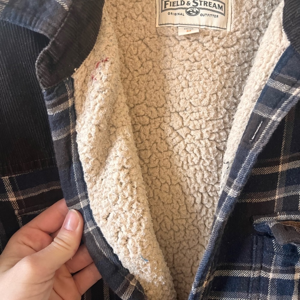 Field & Stream Men's Navy Plaid Sherpa Jacket - Picture 5 of 7
